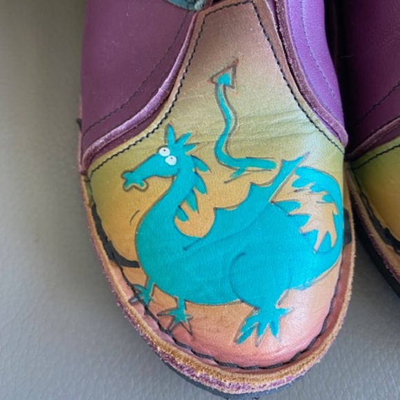 Funky 'Dragon' above-ankle booties US 7 leather lace-up multicolour - Picture 8 of 16